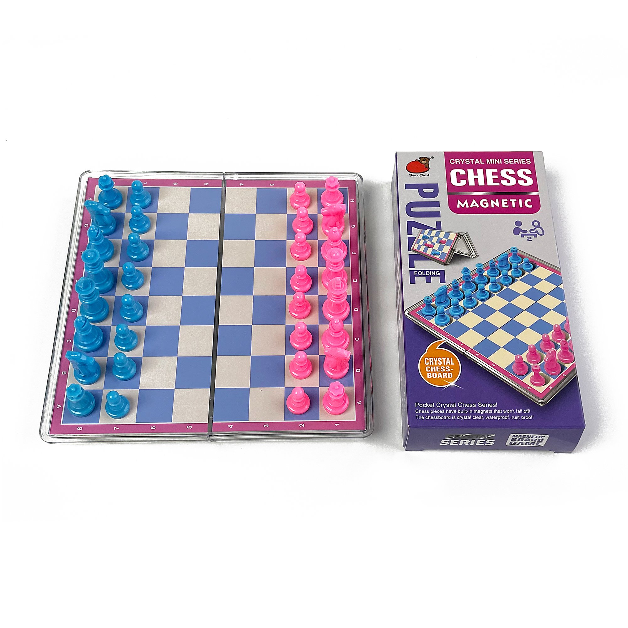 Magnetic Travel Chess - Foldable Magnetic Crystal Chess Board Game