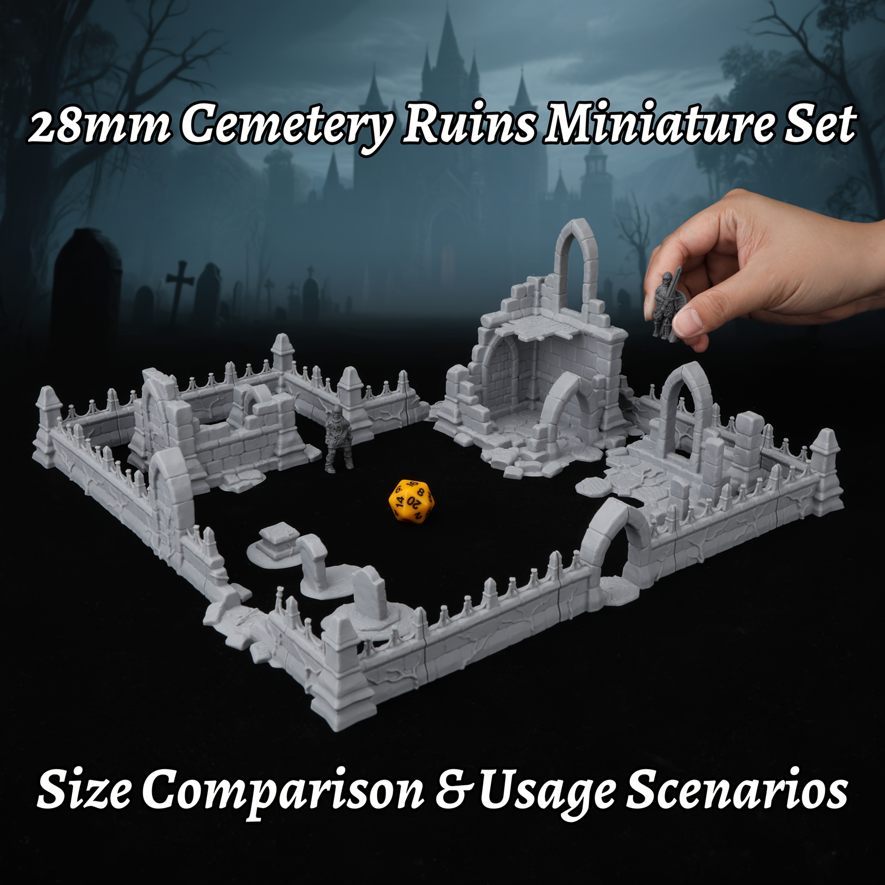 Fantasy Cemetery Ruins Miniatu - Miniature Terrain Set reseña y precio