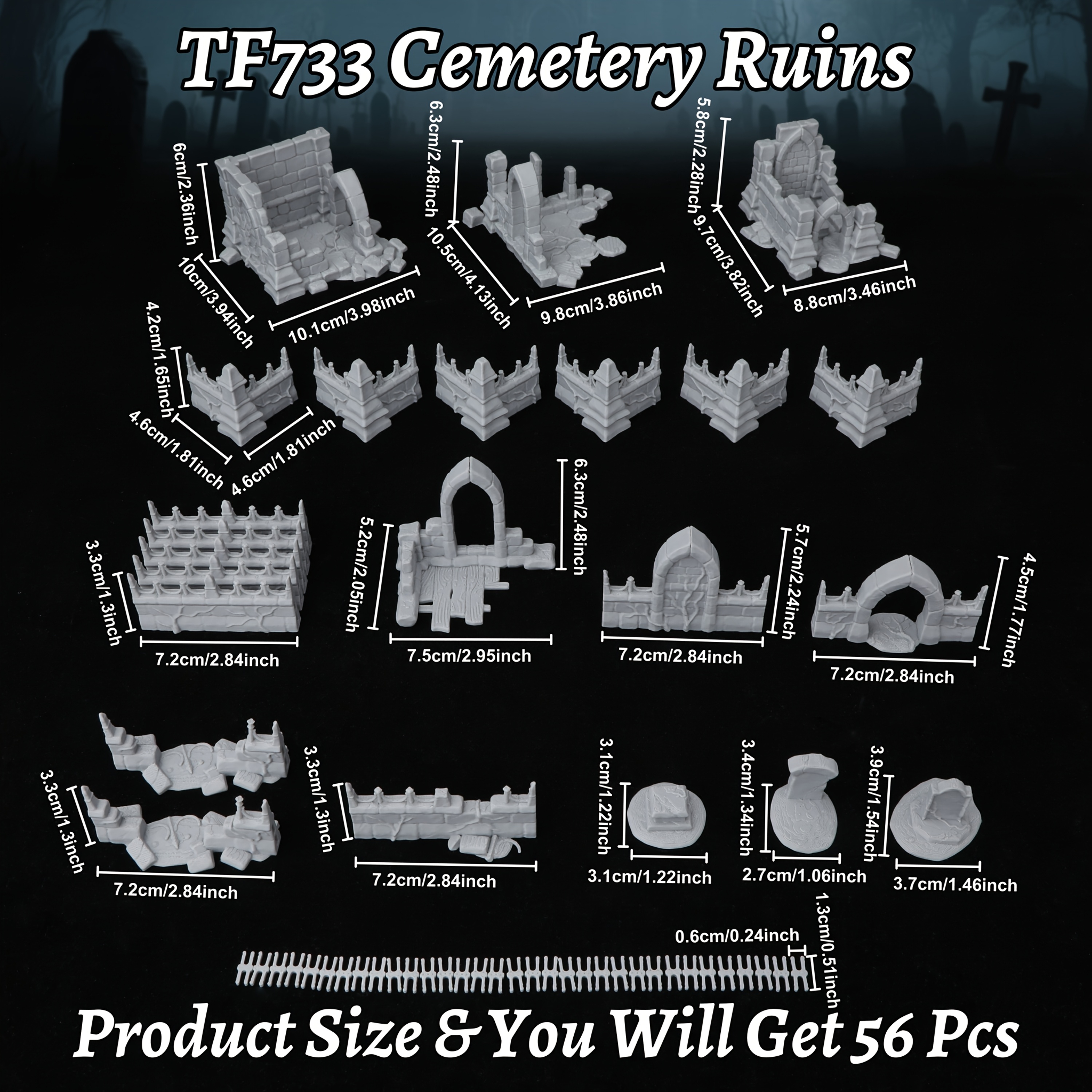 Fantasy Cemetery Ruins Miniatu - Miniature Terrain Set reseña y precio