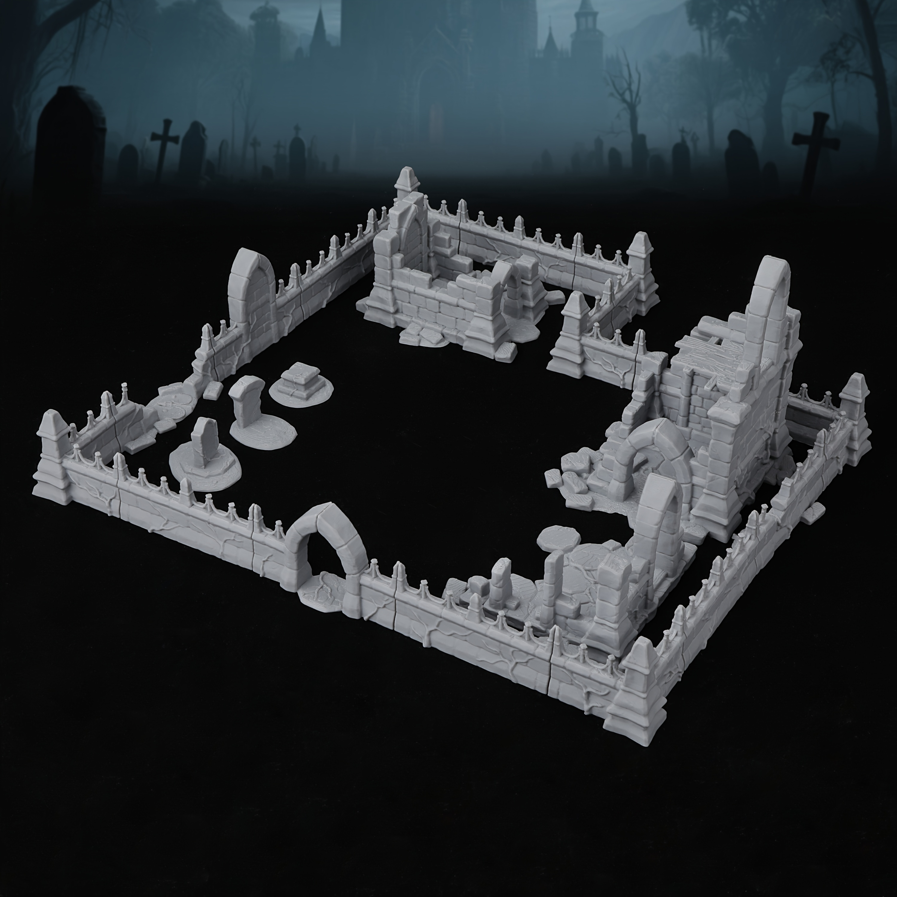 Fantasy Cemetery Ruins Miniatu - Miniature Terrain Set reseña y precio