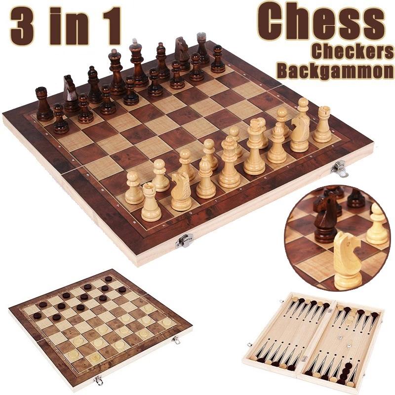 3 in 1 Chess Board, Folding Wo - Board Game Operation reseña y precio