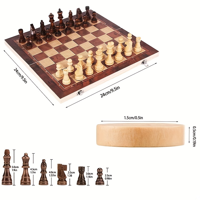 3 in 1 Chess Board, Folding Wo - Board Game Operation reseña y precio