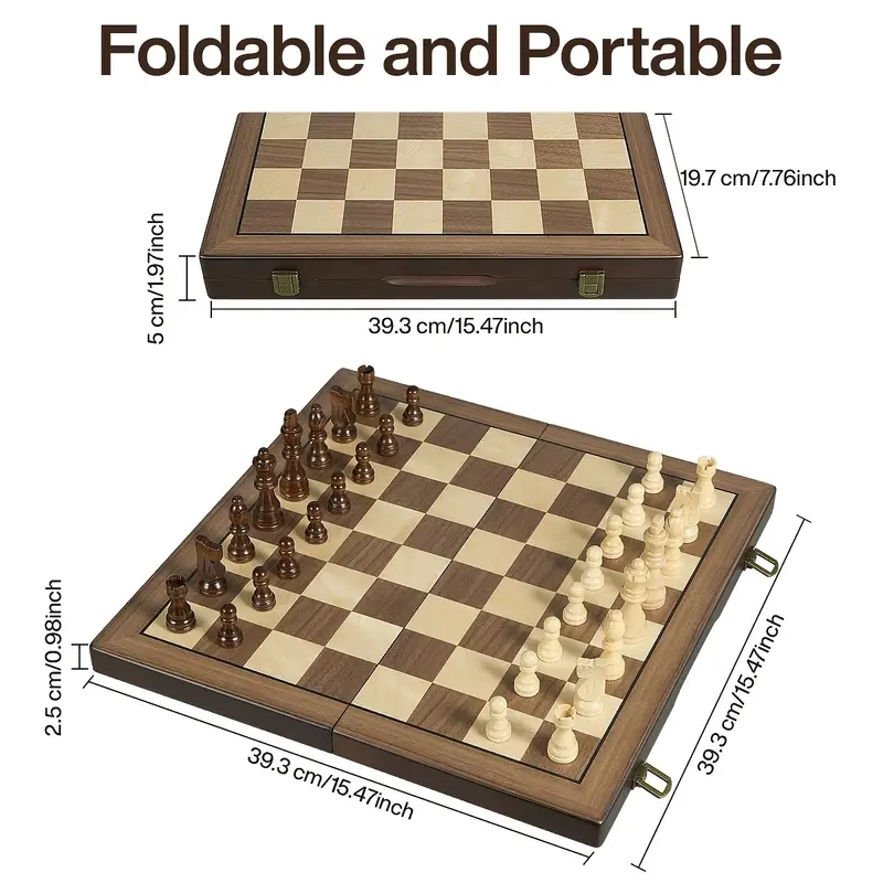 39.3cm/15.47inch magnetic wood - Magnetic Travel Chess reseña y precio