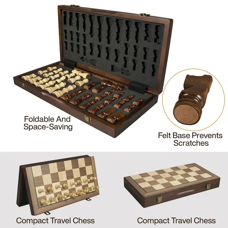 39.3cm/15.47inch magnetic wood - Magnetic Travel Chess reseña y precio