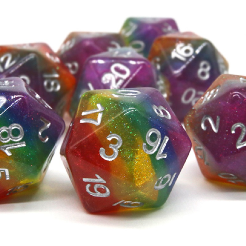 7Pcs/Set Polyhedral Rainbow Di - Board Game Land reseña y precio