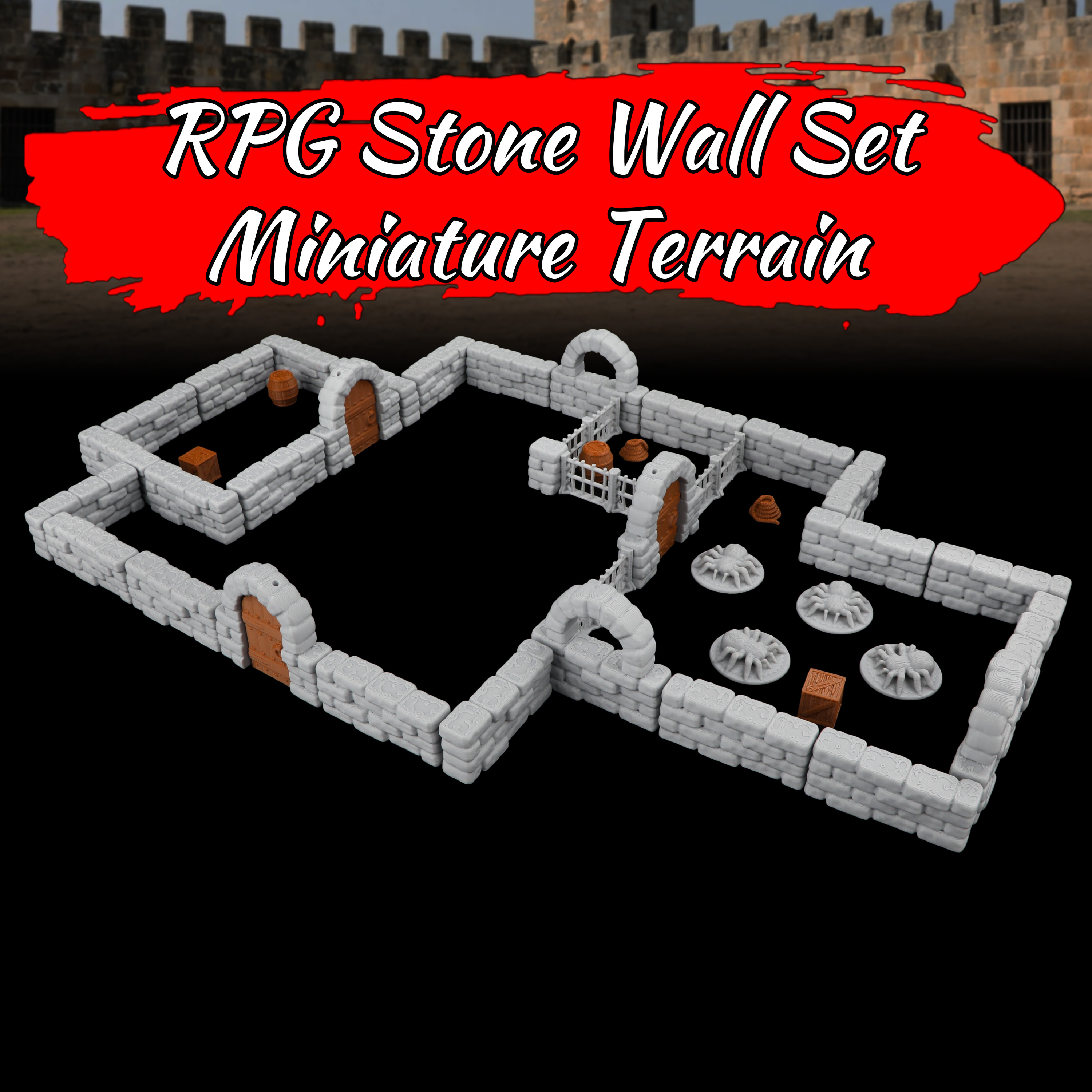 46Pcs Dungeon Stone Wall Set - - Miniature Terrain Set reseña y precio