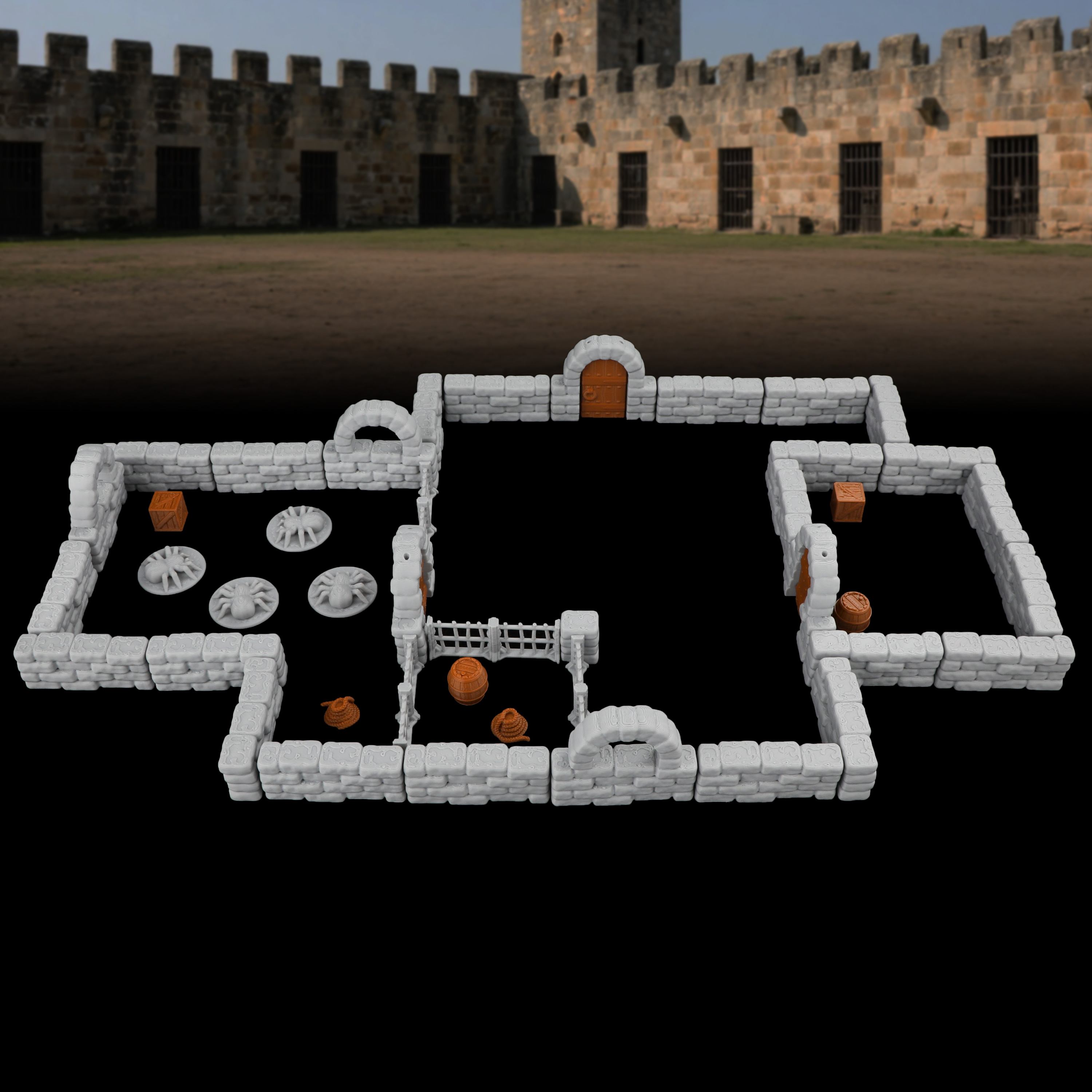 46Pcs Dungeon Stone Wall Set - - Miniature Terrain Set reseña y precio