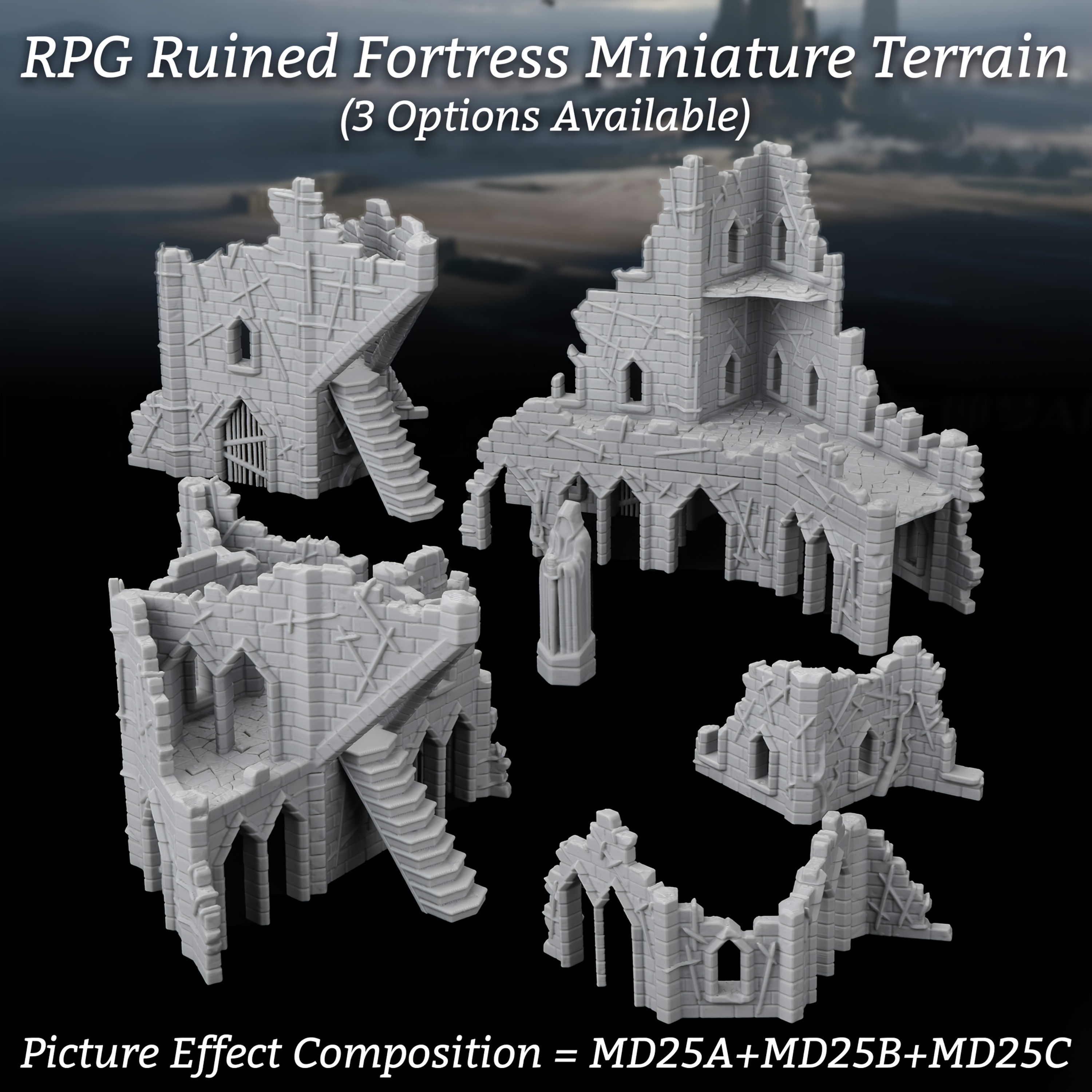 Ruined Fortress Miniature Terr - Miniature Terrain Set reseña y precio