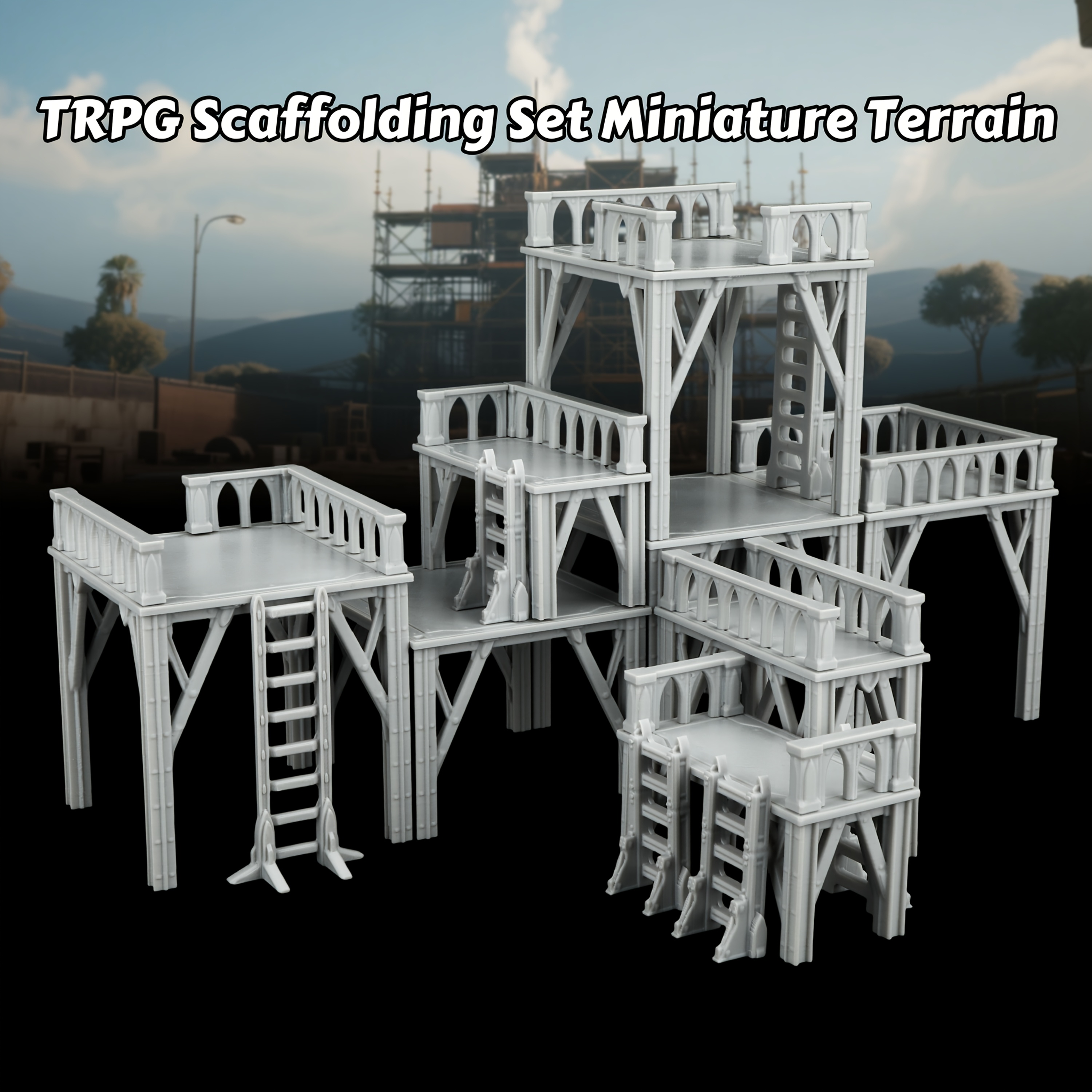 Sci-Fi Scaffolding Mini Terrai - Miniature Terrain Set reseña y precio