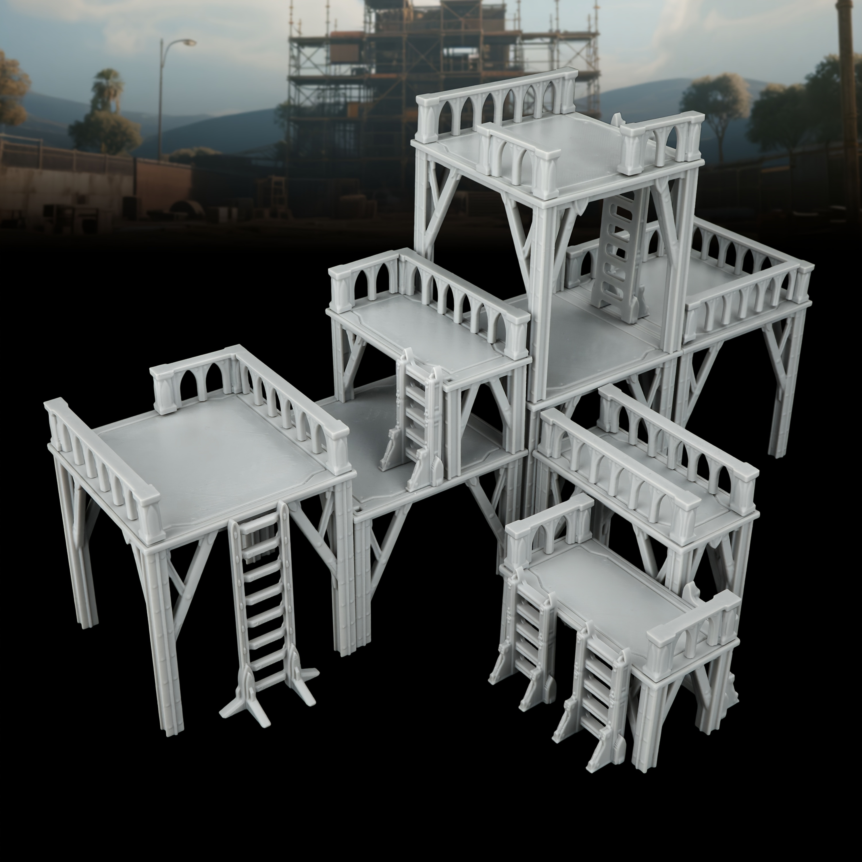 Sci-Fi Scaffolding Mini Terrai - Miniature Terrain Set reseña y precio