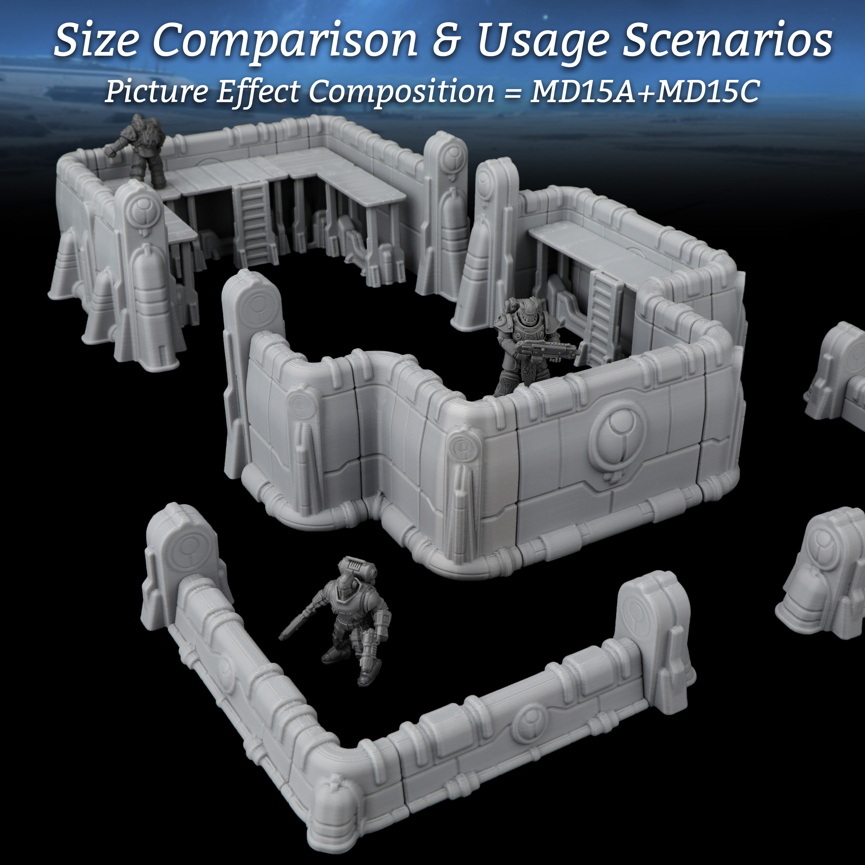 Sci-Fi Modular Fortress Defens - Miniature Terrain Set reseña y precio