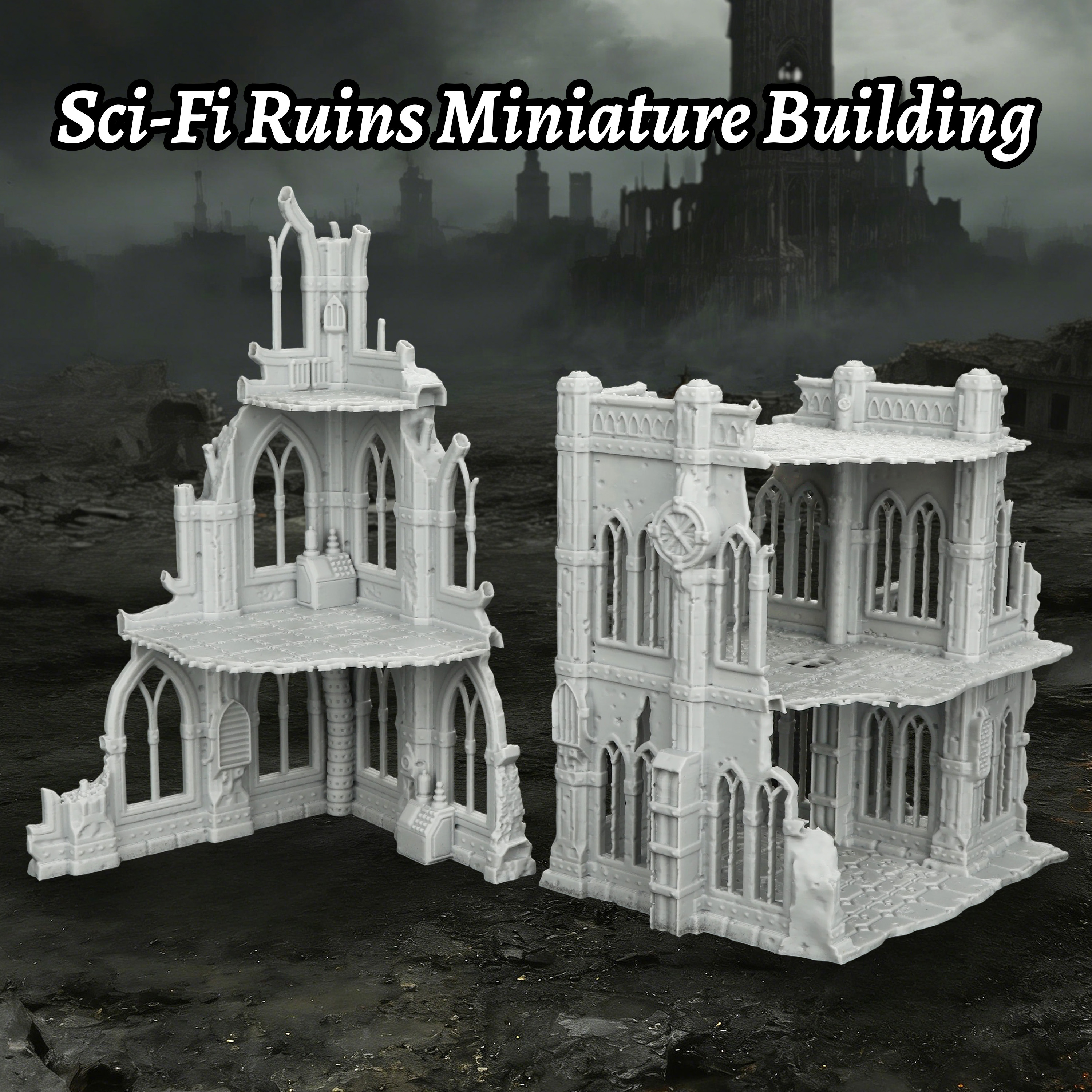 Sci-Fi Ruins Building Miniatur - Miniature Terrain Set reseña y precio
