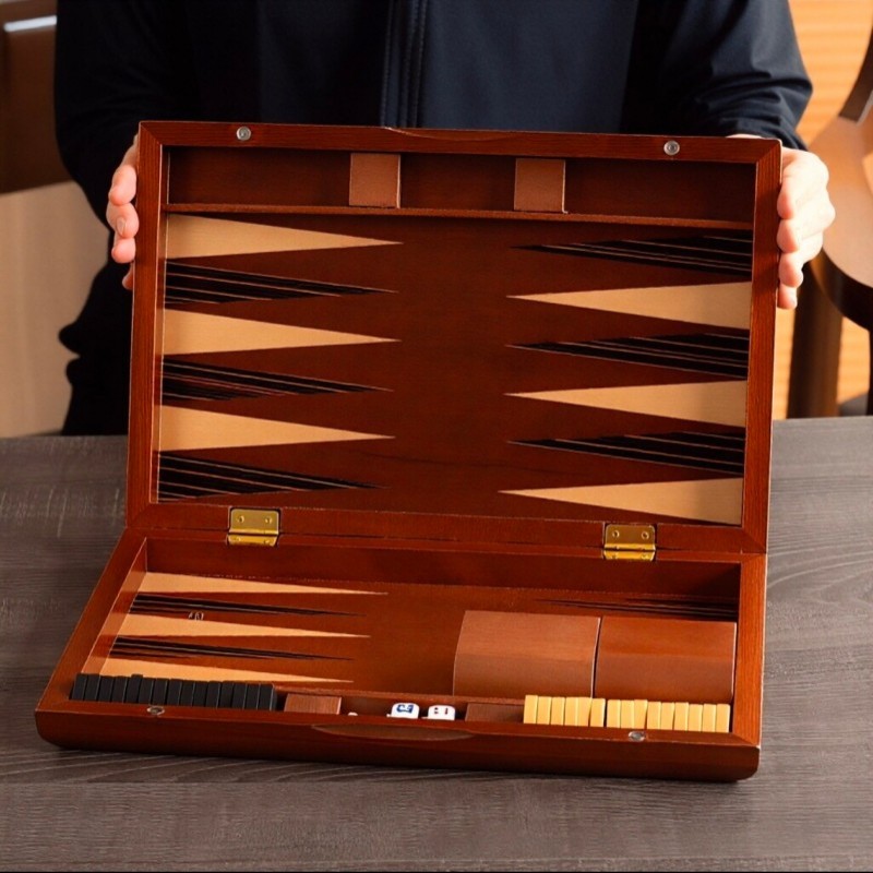 Solid Wood Backgammon 11-19 In - Board Game Operation reseña y precio