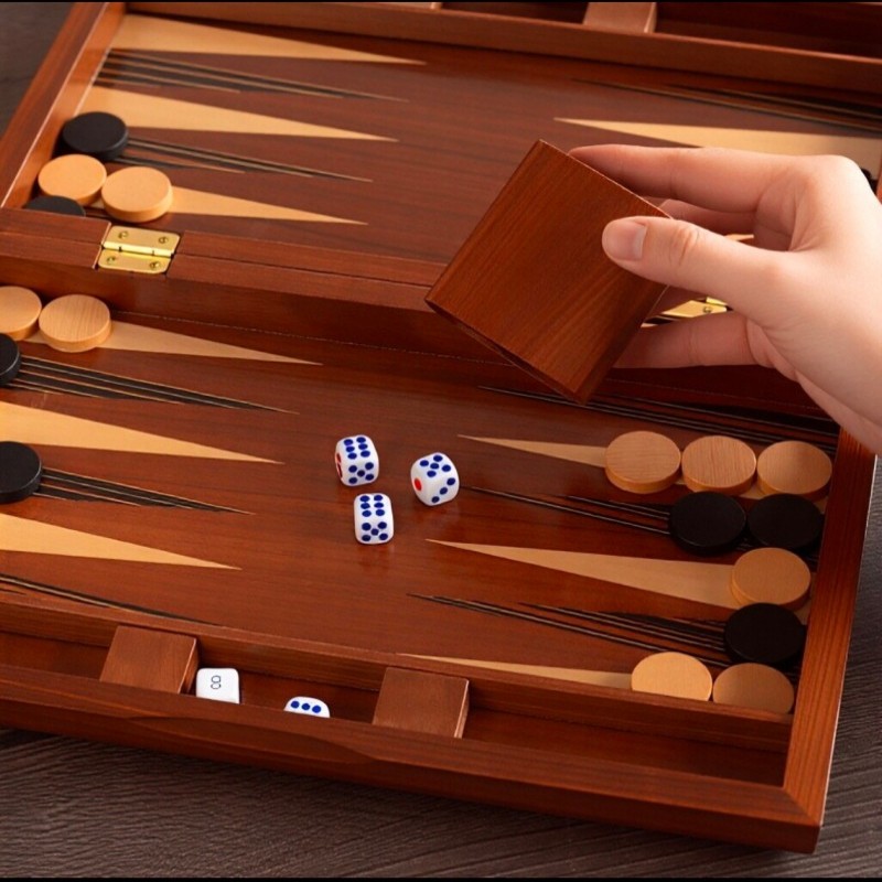 Solid Wood Backgammon 11-19 In - Board Game Operation reseña y precio