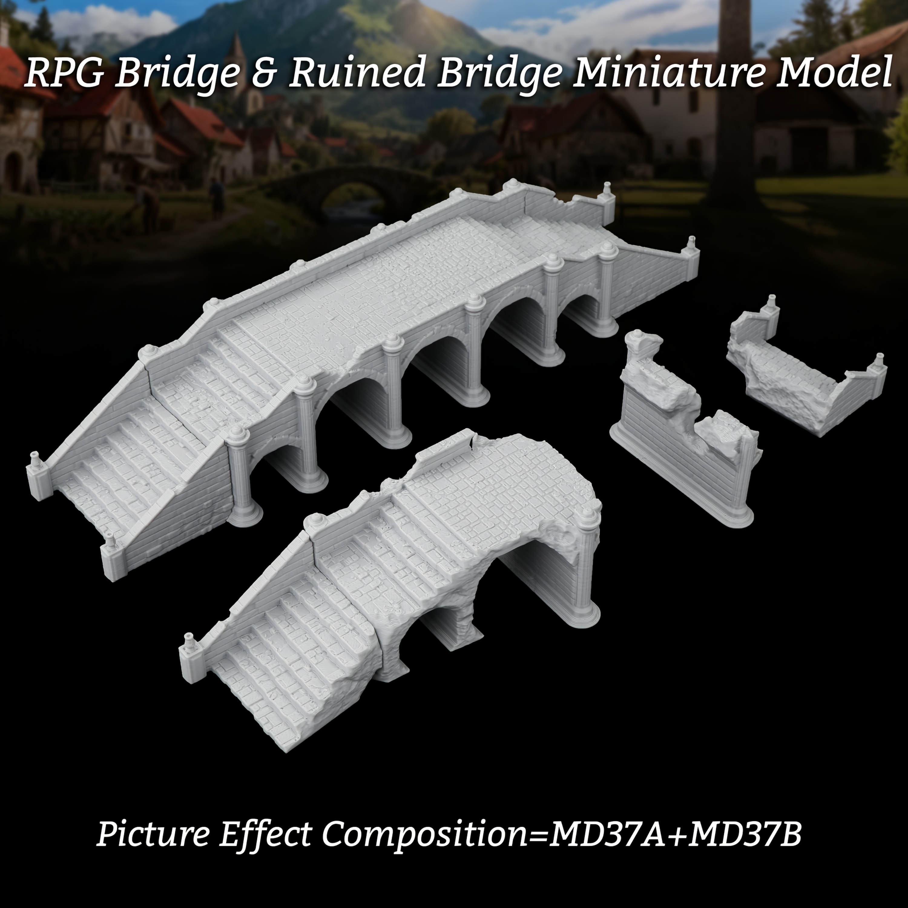 RPG Miniature Terrain Bridges  - Miniature Terrain Set reseña y precio