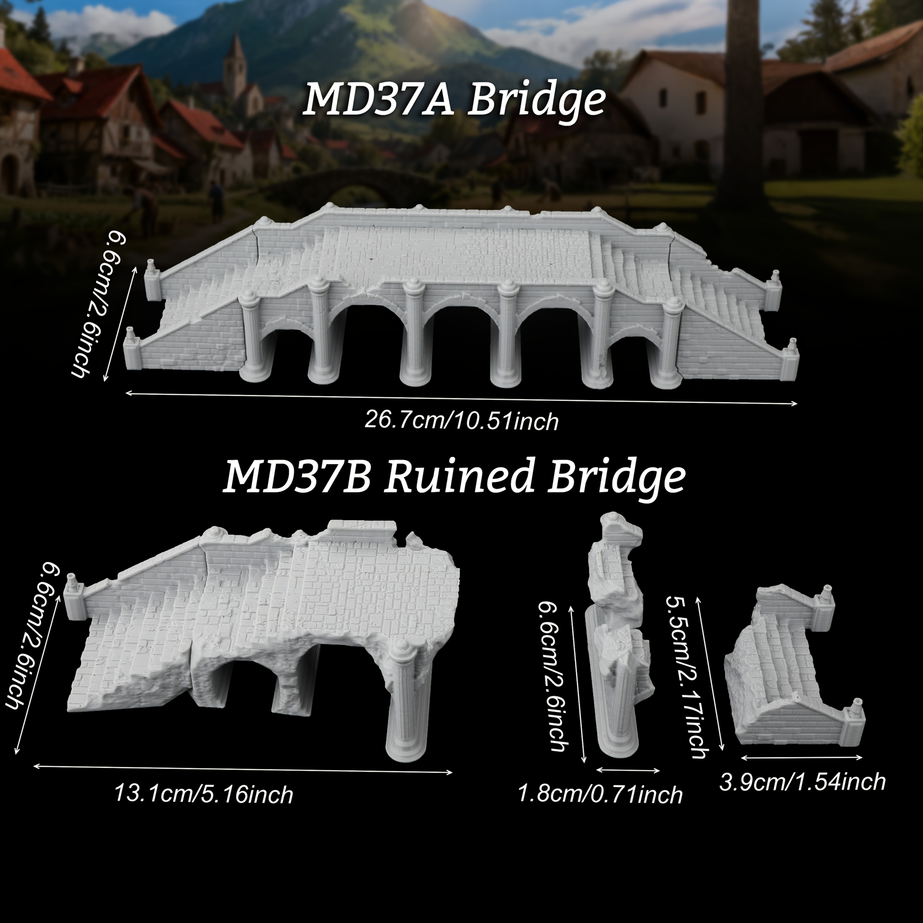 RPG Miniature Terrain Bridges  - Miniature Terrain Set reseña y precio