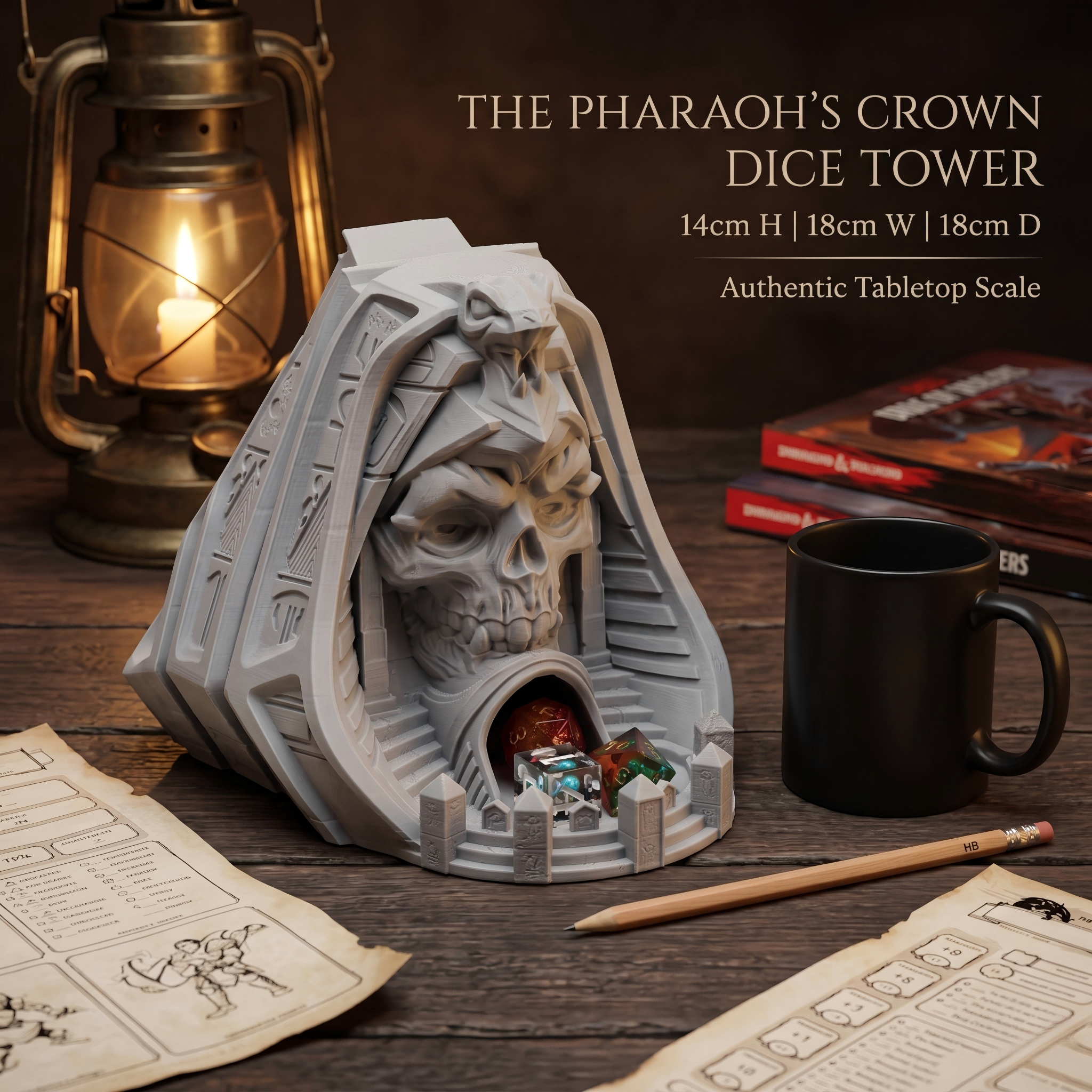 Pharaoh Skull Dice Tower - add - Board Game Movie reseña y precio