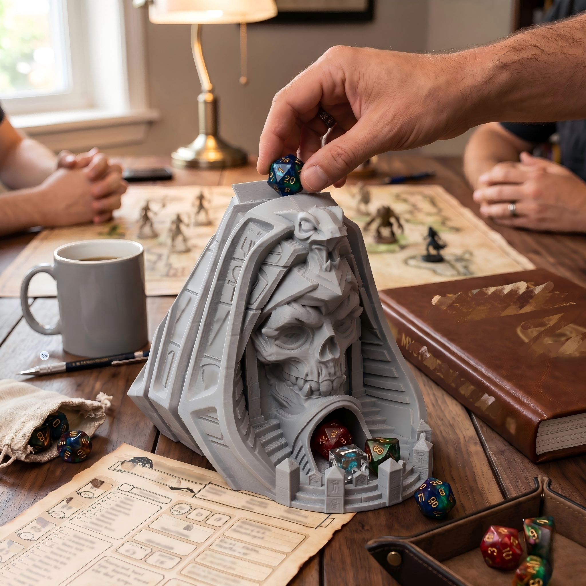 Pharaoh Skull Dice Tower - add - Board Game Movie reseña y precio
