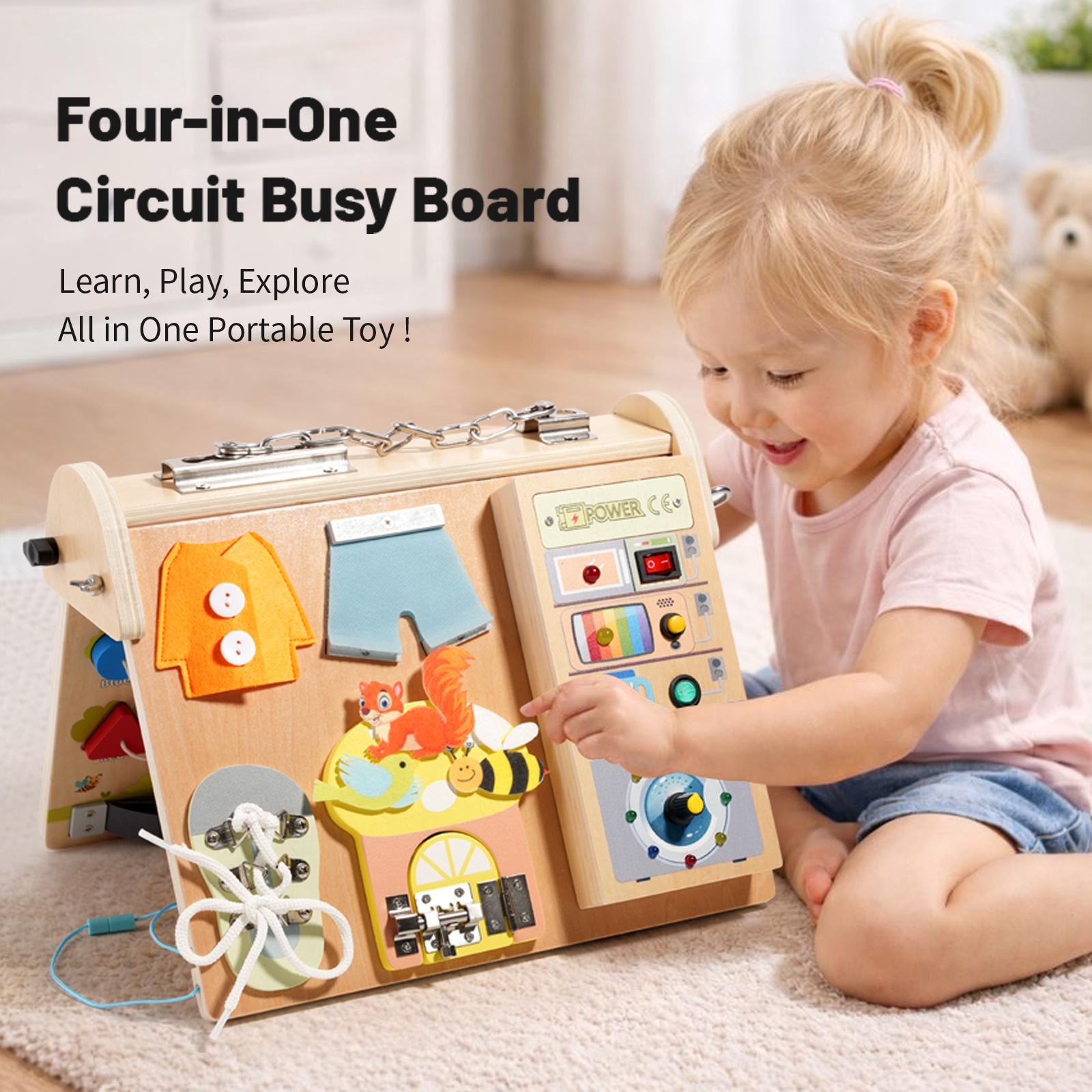 Wooden 4-in-1 Busy Board with  - Board Game Of Life reseña y precio