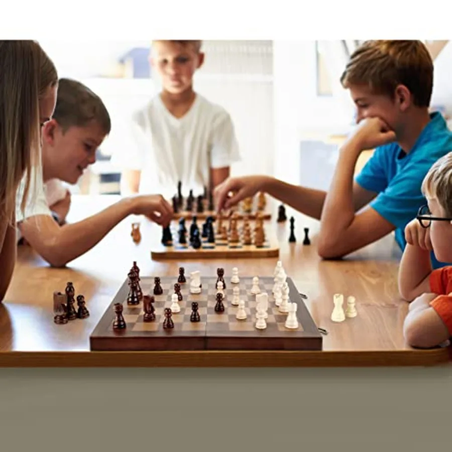 Magnetic Wooden Chess Set for  - Magnetic Travel Chess reseña y precio