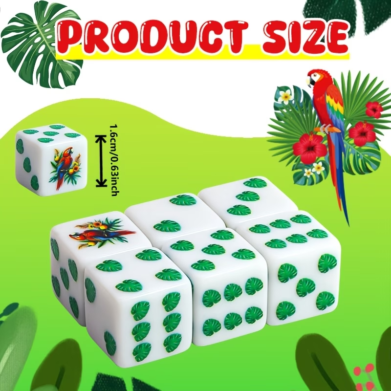 CANDYPIXEL 6PcsParrot D6 Dice  - Board Game Land reseña y precio