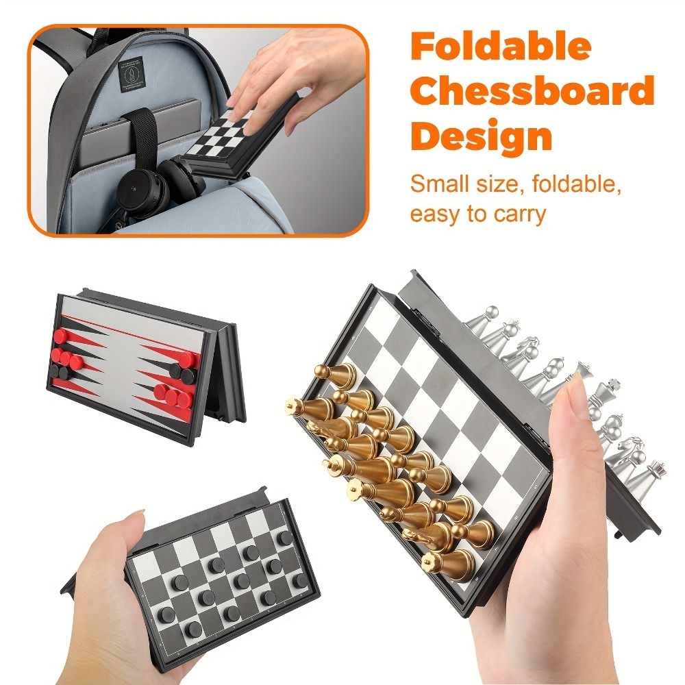 Pocket Size Gold Silver Mini C - Magnetic Travel Chess reseña y precio