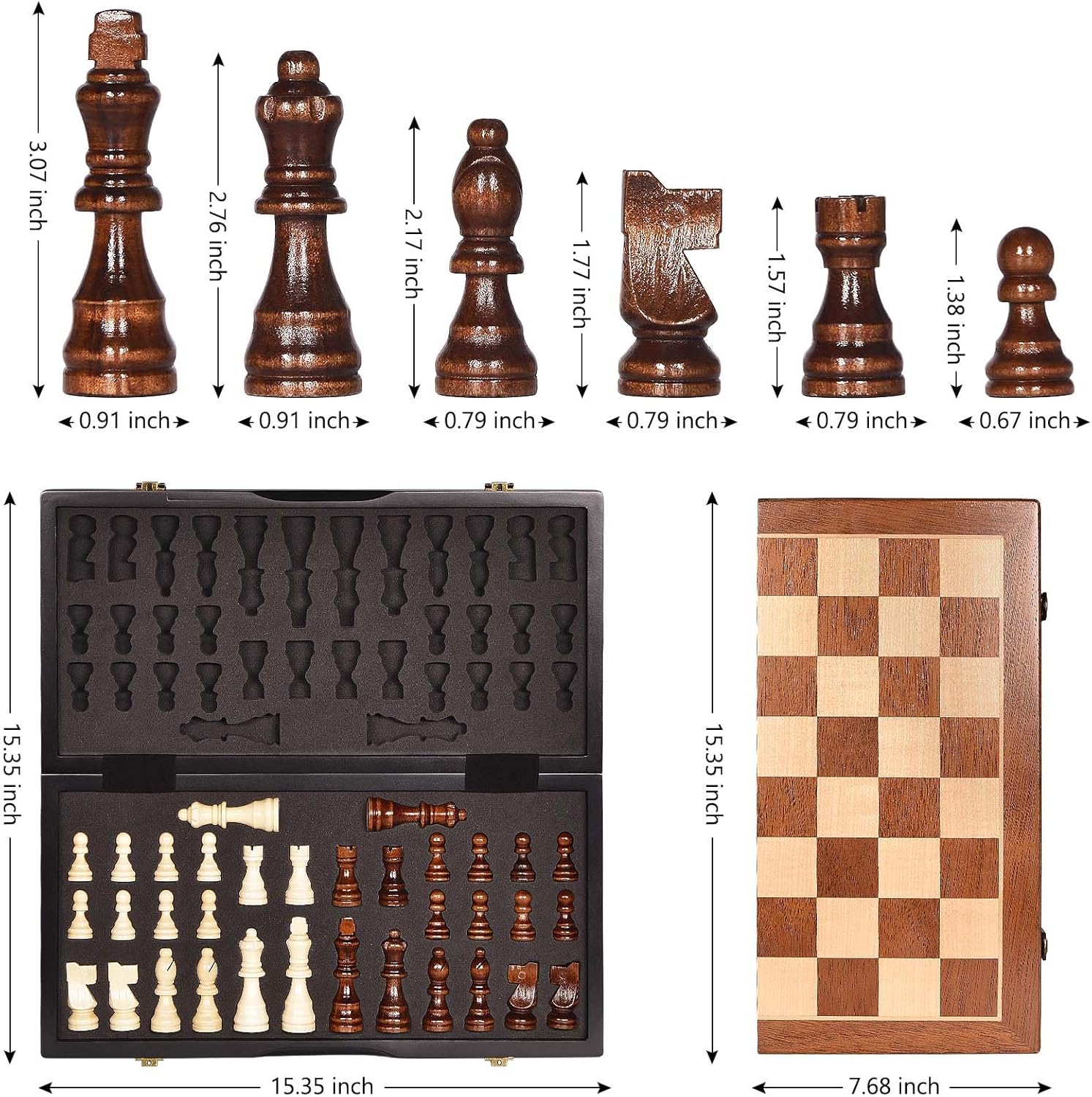 Magnetic Wooden Chess Set 15 I - Magnetic Travel Chess reseña y precio